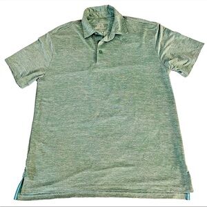 Tori Richard Polo Shirt Mens Med Teal Cool Beams UPF Tradewind Tech Tiki Golfer